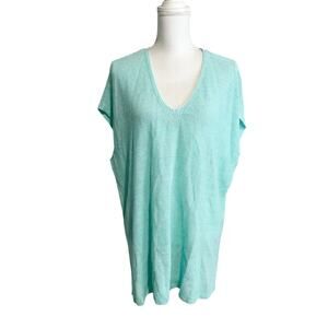 Eileen Fisher Womens Organic Linen Knit Blouse Size Medium Old Money Mature